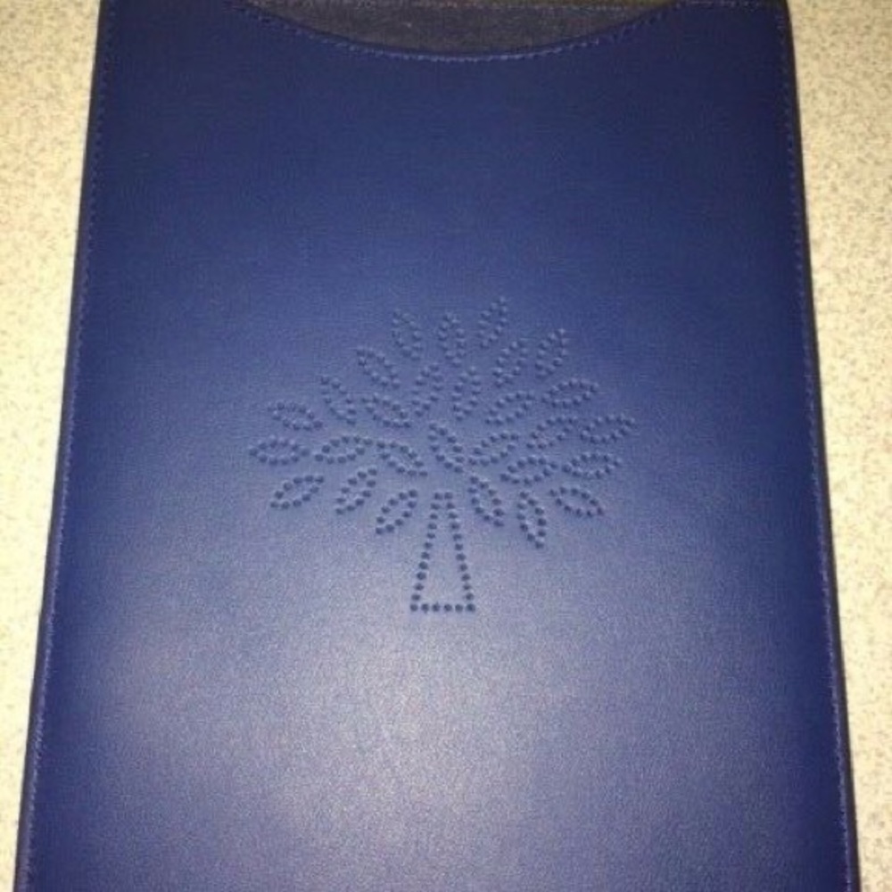 Mulberry leather iPad mini or eBook reader or tablet case Blossom blue